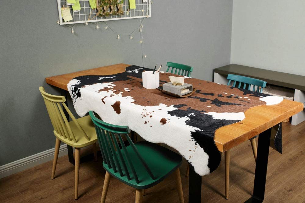 I-Faux Cowhide Rug Indawo Enkulu Yokuphrinta Inkomo Enokusekela Okungasheleli (3)